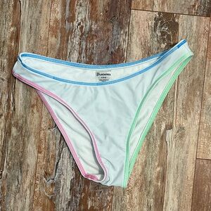 Target Women's Bikini Bottom with Pink, Blue, and Green Trim